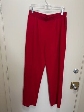St. John Collection Red Straight-Leg Trousers